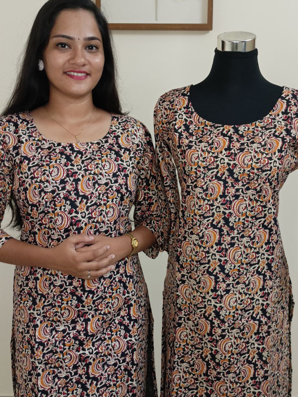 SC2221 - Kalamkari inspired printed cotton kurtis