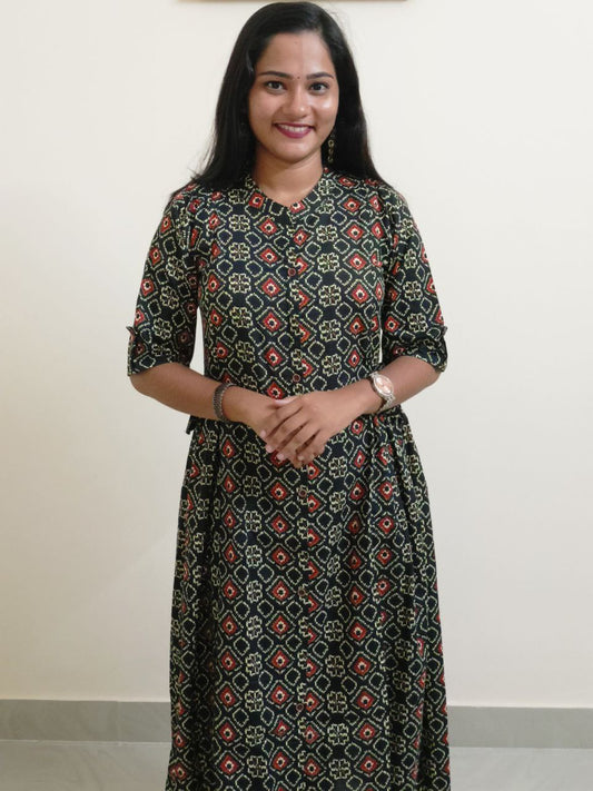 SC0004 - Ajrakh inspired printed soft cotton Kurtis